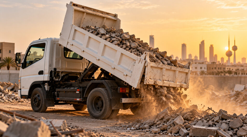 استخدام النساف في نقل الأنقاض